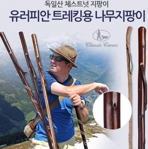 유러피안스타일 등산, 트레킹용 나무지팡이